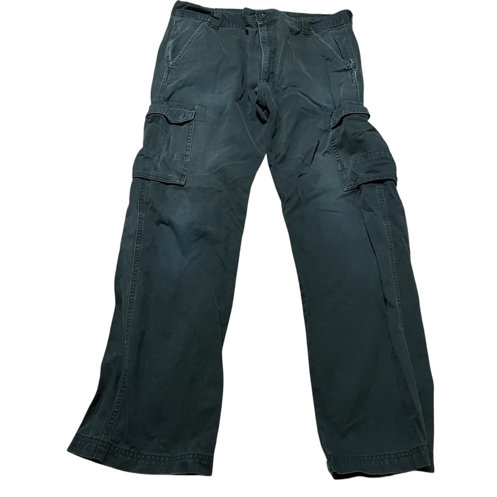 Wrangler Men's Black Cargo Pants Baggy Relaxed Fit Size 36 x 32 Work wear